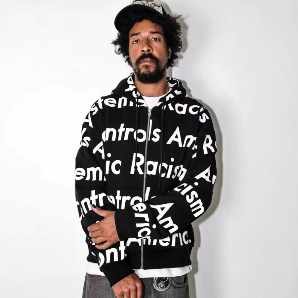 Denim Tears Hoodie Alphabet Cardigan Hooded Sweater