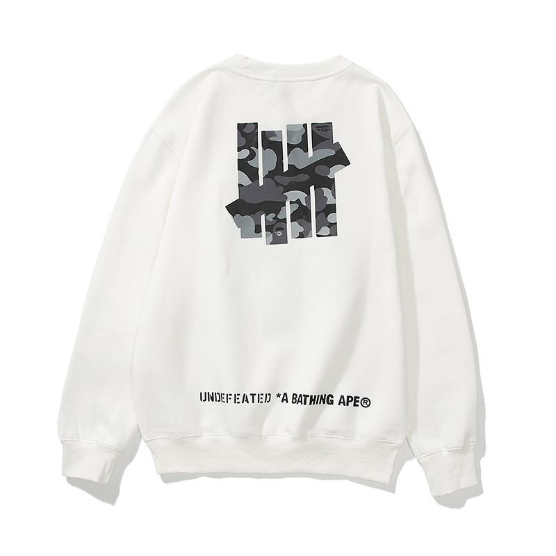 Bathing Ape Sweatshirts Printed Men's and Women's Casual Fleece-Lined Crew Neck Sweater
