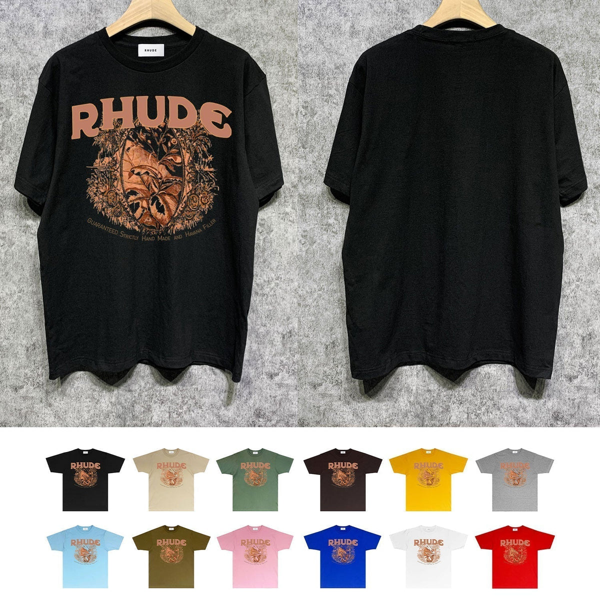 Rhude T-shirts Printed Trendy Pure Cotton