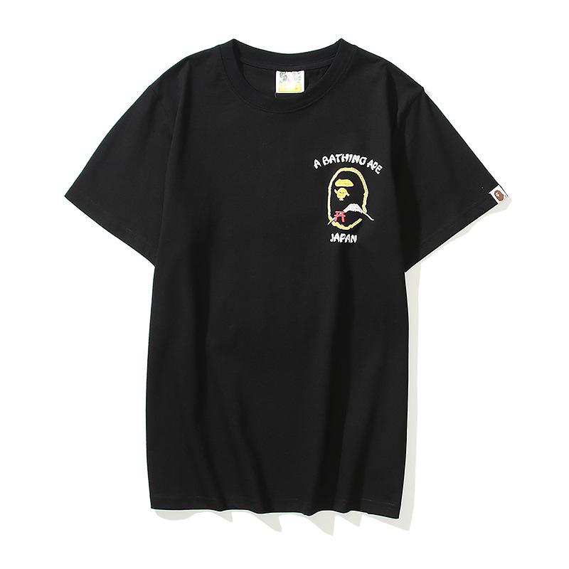 Bathing Ape T-Shirt Summer Golden Printing Plus Size Loose Short Sleeve T-shirt