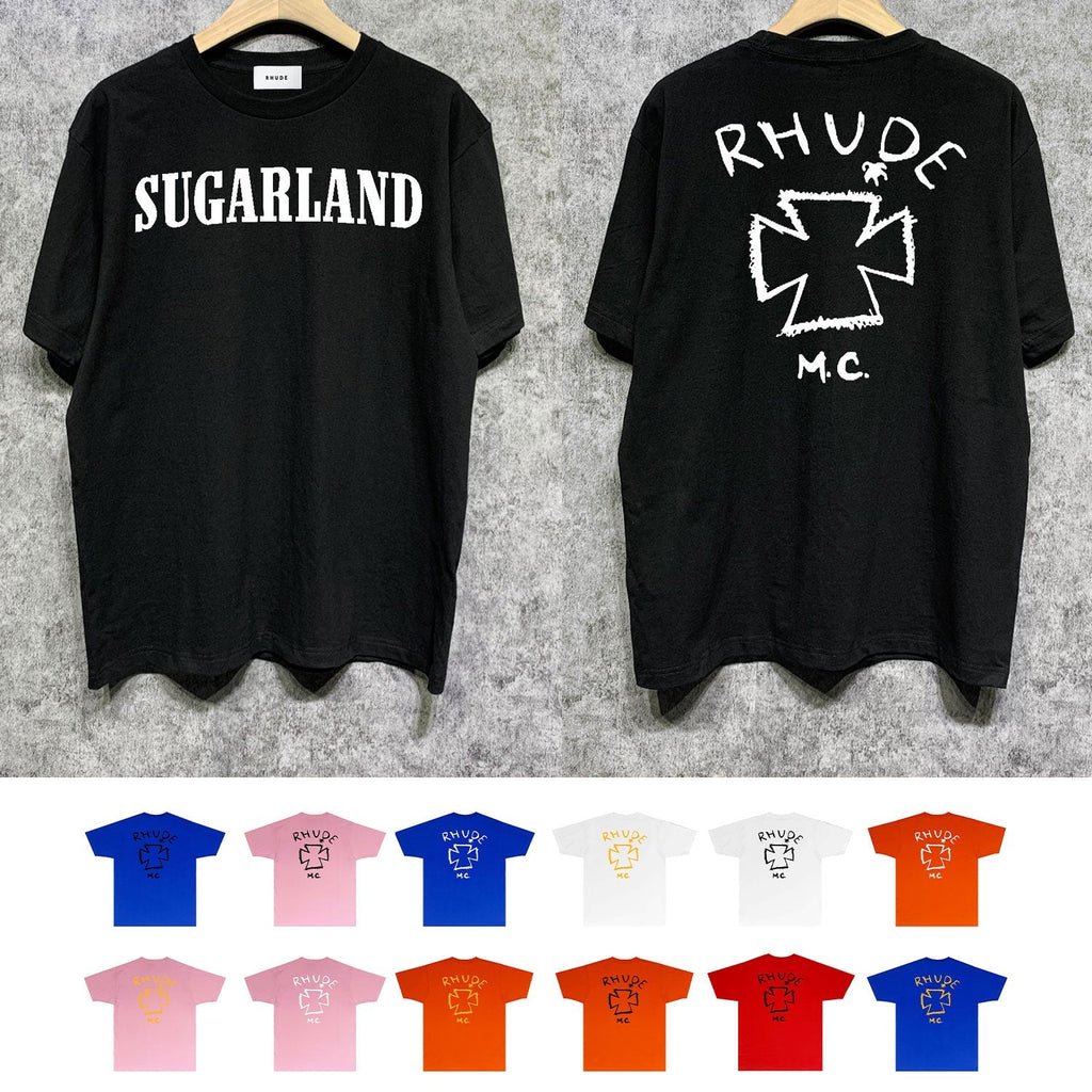Rhude T-shirts Printed Trendy Pure Cotton